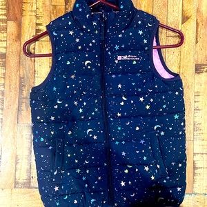 Mountain Warehouse, dark blue with pink lining. Stars, hearts and shiny moons